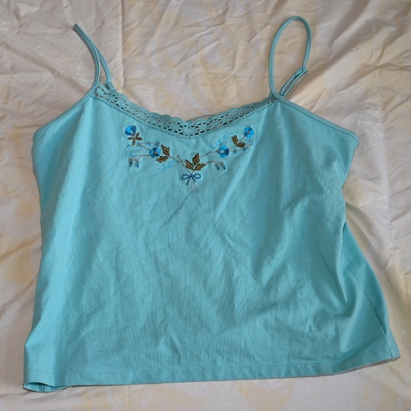 Vintage St. John’s Bay Blue Tank Top – XL – Lace Detail - Picture 2 of 4